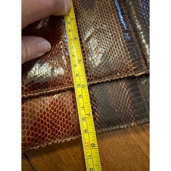 Vintage Snakeskin Clutch Purse Gold Chain Evening Bag